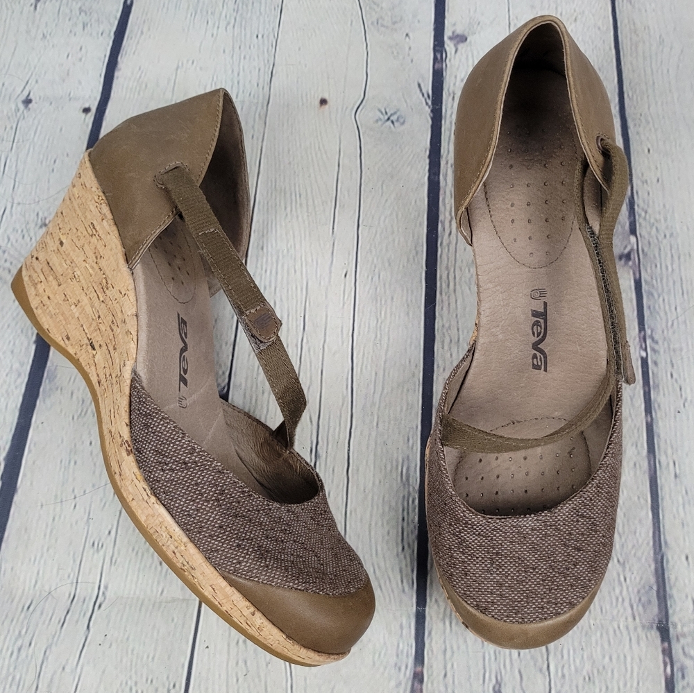 TEVA | Riviera wedge cork heel maryjane shoes